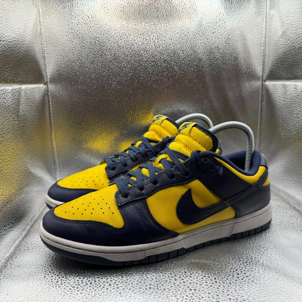 Size 10 Nike Dunk Low Michigan Varsity Maze Midnight‎ Navy Mens Shoes DD1391-700